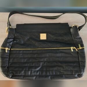New Black Quilted Shoulder Bag By Miche Luxe